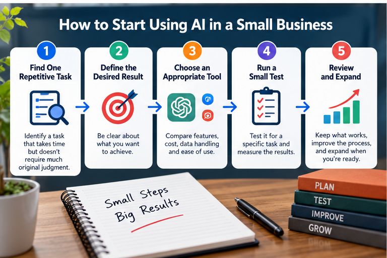 Steps to start using AI in a small business